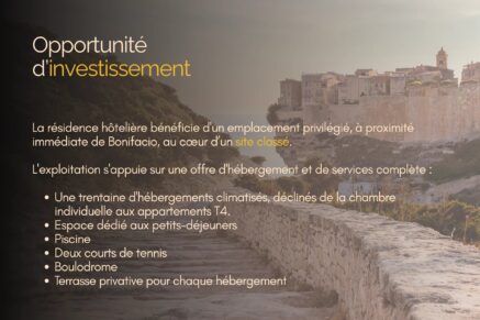 Bonifacio, Cession, Résidence hôtelière de charme, proche plage