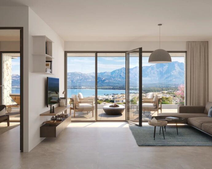 Calvi, Domaine privé, Appartements du T1 au T5, vue panoramique mer, Proche plage