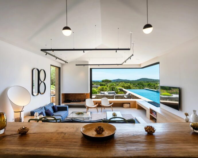 Domaine privé – Pinarello, Villa de 5 chambres, vue mer, piscine à débordement, proche plage