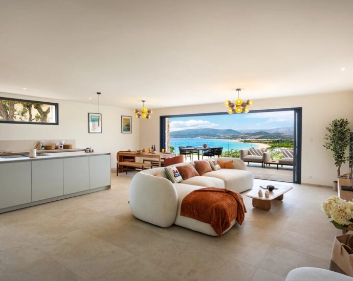 Rive Sud d&rsquo;Ajaccio, Porticcio, Villa neuve vue mer, 4 chambres, piscine, proche plage