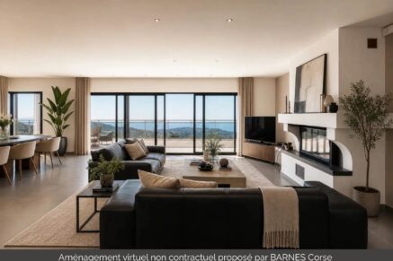 Porticcio, Villa de plain-pied, 4 chambres, piscine, vue mer panoramique, proche des plages