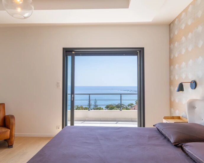 Ajaccio, Route des Sanguinaires, Villa vue mer panoramique, 4 chambres, piscine, plage à pied