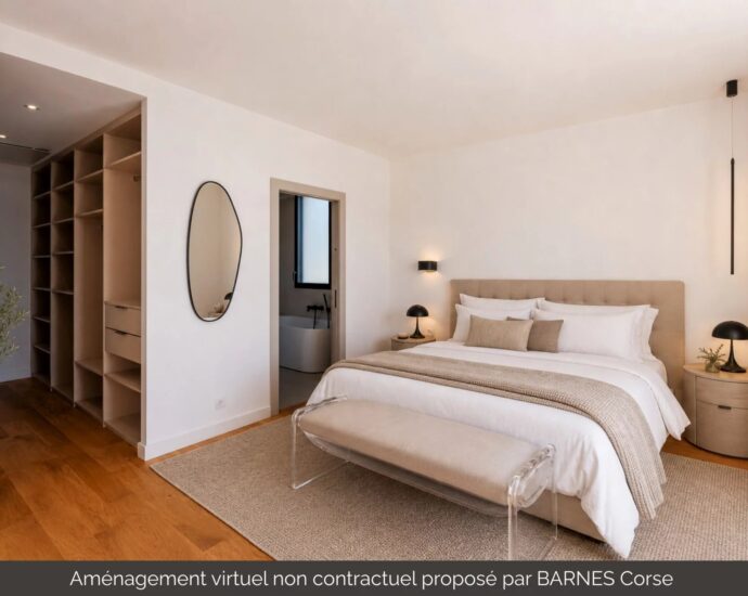 Rive Sud d’Ajaccio, Porticcio, Villa contemporaine avec vue mer, 4 chambre, piscine à débordement, proche plage