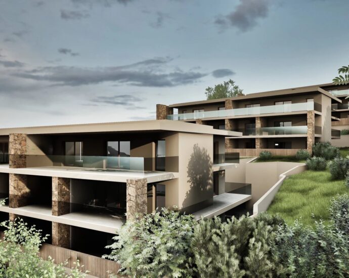 Porticcio, Programme neuf, 30 appartements, T2 au T4, garages, vue mer