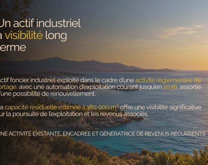 Exclusivité, Corse du Sud, Fortage, Actif foncier industriel à rendement