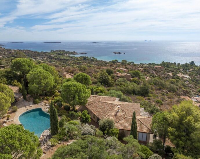 Porto-Vecchio, Palombaggia, Villa vue mer panoramique, 6 chambres, plage à pied