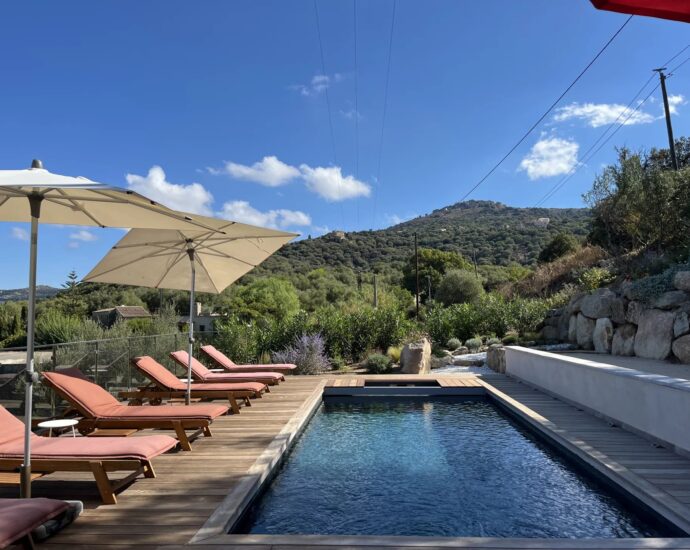 Aregno, proche L&rsquo;Ile Rousse, Villa 3 chambres, piscine, vue panoramique, proche plage
