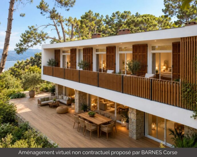Rive Sud d&rsquo;Ajaccio, Porticcio, Domaine de la Pointe, villa à rénover, 6 chambres, vue mer, domaine privé, plage à pied