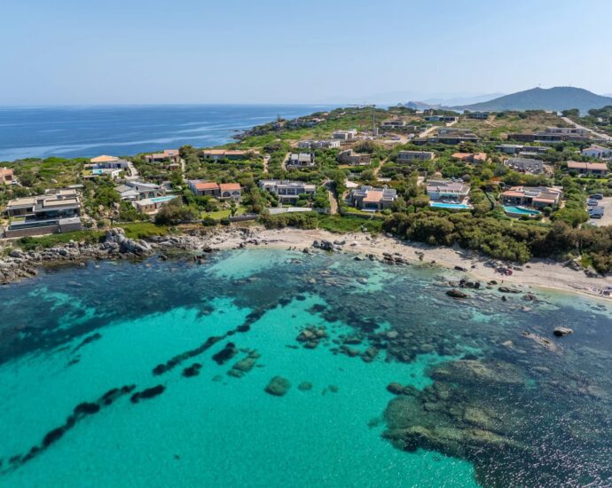 Corbara, Marine de Davia, Villa vue mer panoramique, 5 chambres, piscine, domaine privé, plage à pied