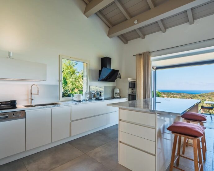 Aregno, proche L&rsquo;Ile Rousse, Villa 3 chambres, piscine, vue panoramique, proche plage