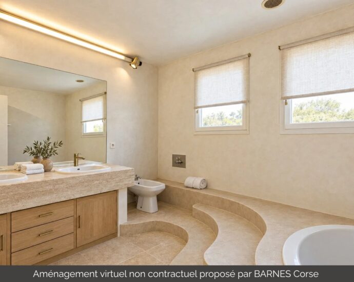 Exclusivité, Biguglia, proche Bastia, Villa plage à pied, 4 chambres, vue dégagées sur les montagnes