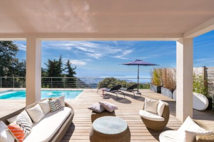 Ajaccio, Alata, Villa contemporaine avec vue mer panoramique, 5 chambres, piscine, proche Ajaccio
